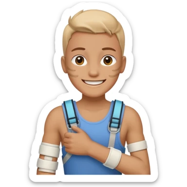 Ich fühle mich fröhlich, weil ich taglich positive Lust habe. Außerdem habe ich gestren Unfall gemacht. Uhhh aber … ich bin stark 💪🏼🦿🦾 sticker