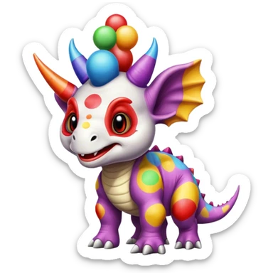 triceratops clown sticker