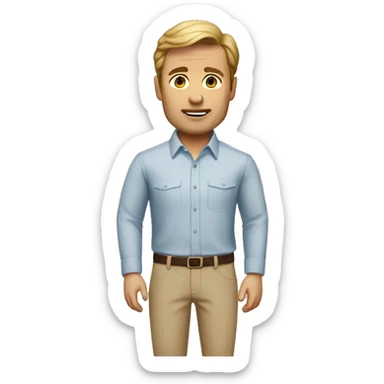 Memoji of Michael from the Office Wearing: Slightly rumpled button-downs and khakis sticker