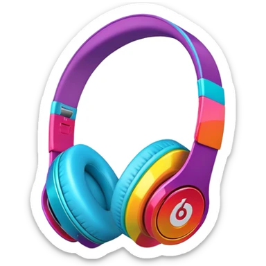 colorful Beats headphones sticker