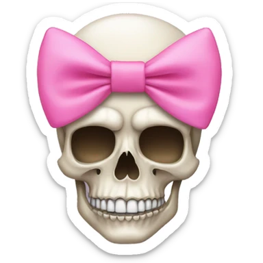 Skull with a pink bow sticker