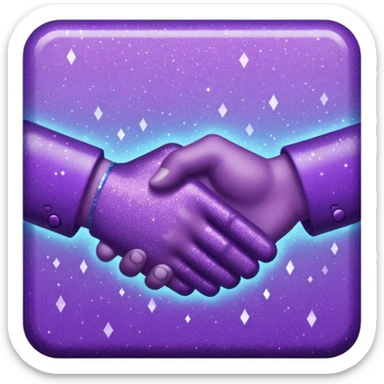 Glitter Purple and Cian handshake sticker