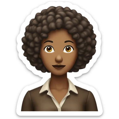 Miss Sherlock as a brown-skinned woman with an afro  sticker