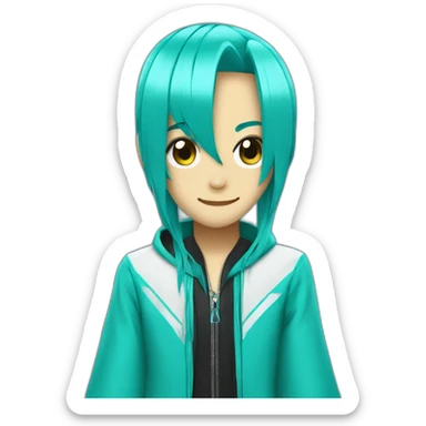 drake dressed as hatsune miku sticker