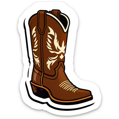 Brown western boots sticker