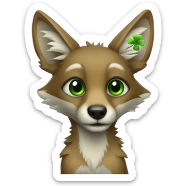 Jackal holding lucky clover sticker