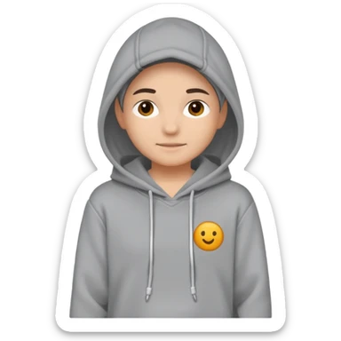 comfy grey hoodie without person sticker