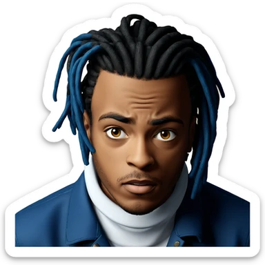 male portrait with dreadlocks sticker