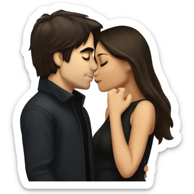 Damon Salvatore and elena Gilbert kissing sticker
