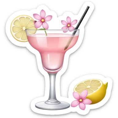 Cocktail with light pink flowers sticker