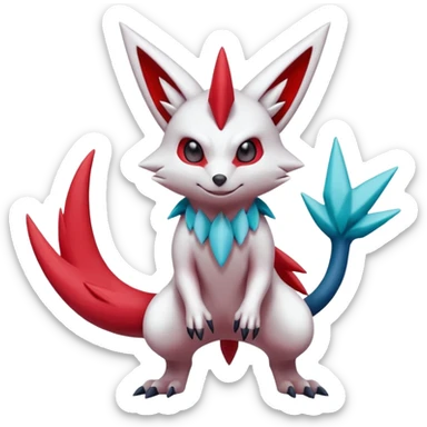 Victini-Zoroark-Zangoose-Fakémon-hybrid-creature (full body)  sticker