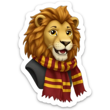 Roaring Gryffindor lion scarf hogwarts sticker