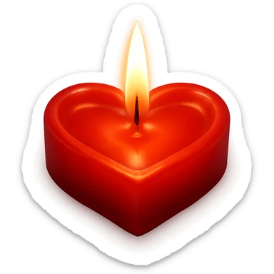 romantic heart-shaped candle sticker