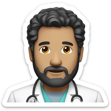 my dad he is 45 and a doctor with black hair and beard and white sticker