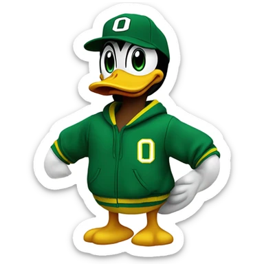 donald duck wearing UO merch sticker