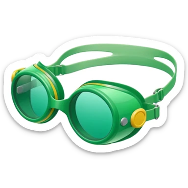 green swim goggles sticker