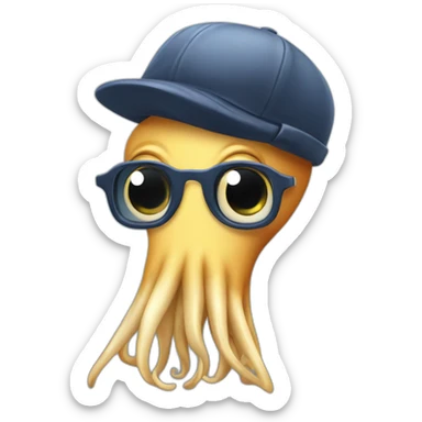 Squid wearing a newsboy cap sticker