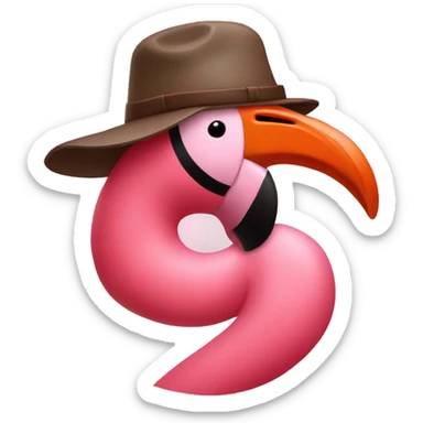 Flamingo wearing a Cleveland browns hat  sticker