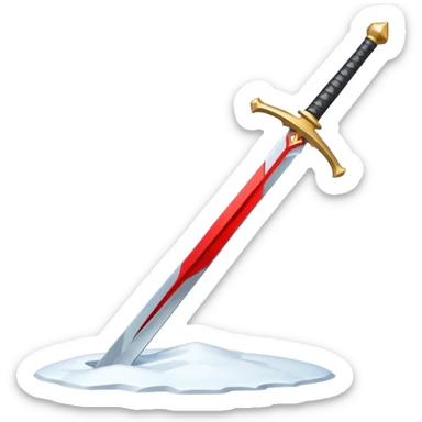 sharp sword in snow hill sticker