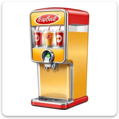 Digital soda dispenser in a fast food restaurant background  sticker