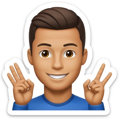 Cristiano Ronaldo inspired emoji, doing his signature 'Sii' pose sticker