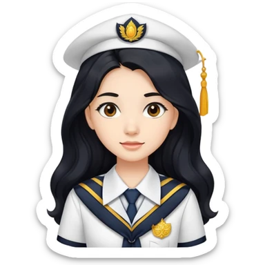 College/university female student with long wavy hair - Thailand sticker
