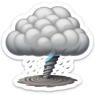 Spinning cloud with tornado on ground  sticker