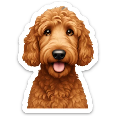 Red golden doodle sticker