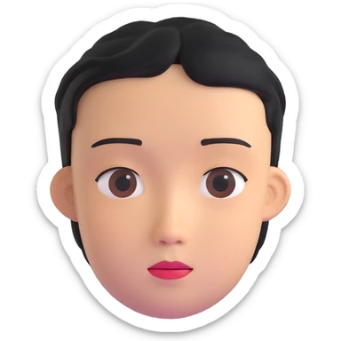 Asian descent boy face sticker