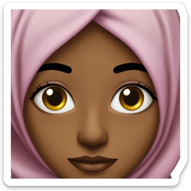 A black hijabi with a birthmark underneath her left eye sticker