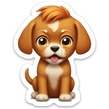 Angry ginger puppy sticker