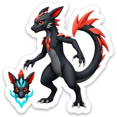 Salandit-Guilmon-Umbreon-Silvally-fusion (full body) sticker