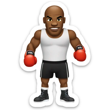 Mike Tyson boxing on punch bag sticker