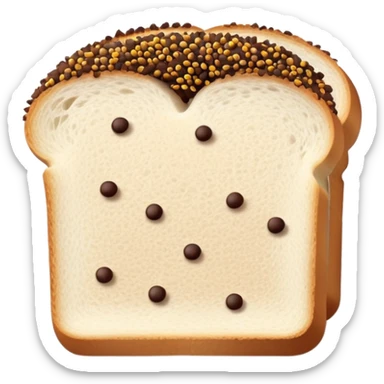 Slice of white bread on a white plate with chocolate sprinkles on top sticker