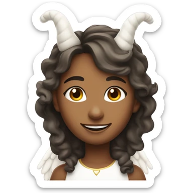 girl devil with an angel halo sticker