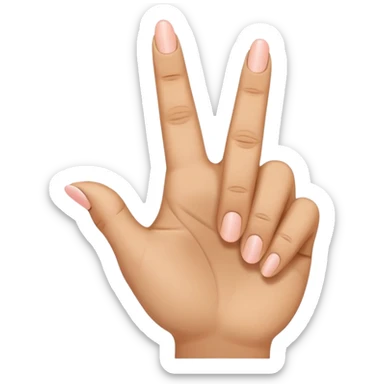 pointer finger, middle finger and pinky finger up, ring finger down sticker