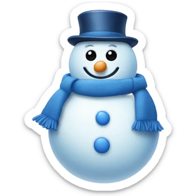 Blue snowman sticker