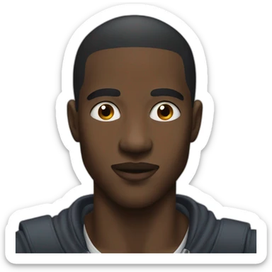 Black man bite lips with little eyes sticker