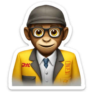 DHL's monkey employee sticker