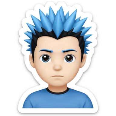 blue spiky haired kid  sticker