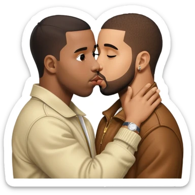 Diddy kissing drake sticker