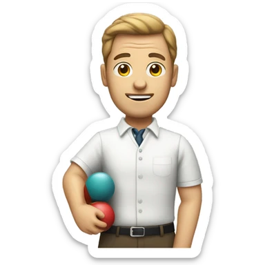 Math teacher playing bowling  sticker
