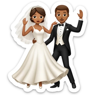 bride and groom dancing sticker