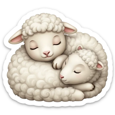 Little lamb sleeping  sticker