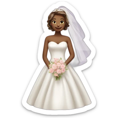 wedding dress and cake sticker