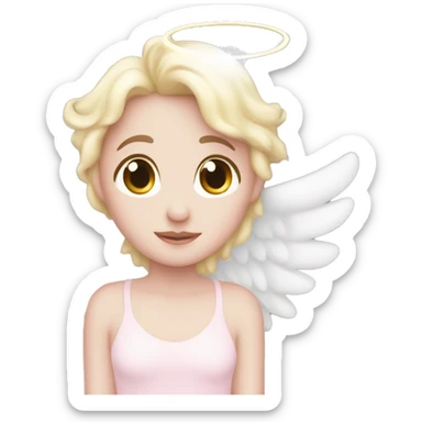 Light pink star with white angel wings sticker