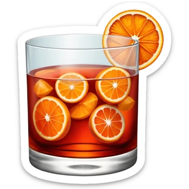Mach mir einen Negroni Cocktail - wo nur eine Orangenscheibe im Glas zu sehen ist und kein Strohhalm  sticker