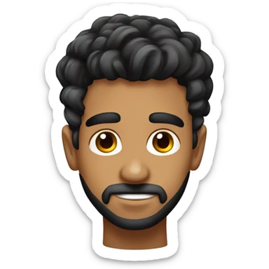 hombre de piel morena, ojos de color negro, cabello corto y rizado sticker
