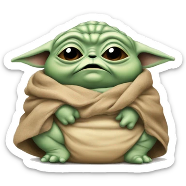 Jabba the hutt like baby yoda sticker