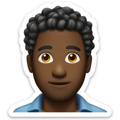 black guy with dread short hair and birthday hat sticker